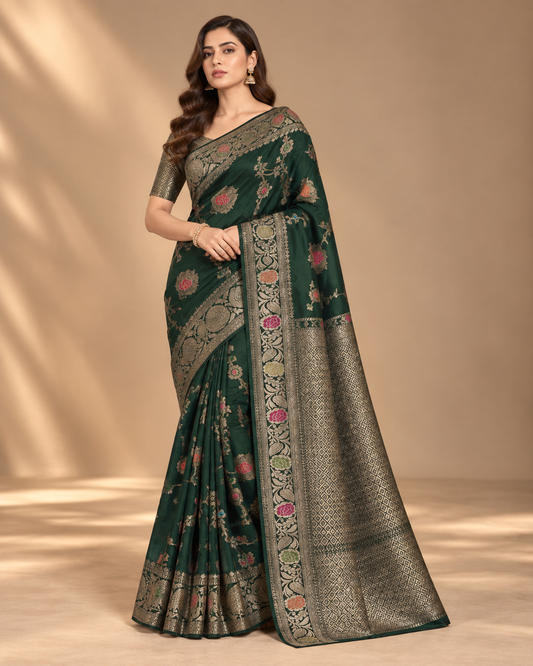Green Premium silk for Women